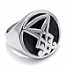 ELFASIO Stainless Steel Rings for Men Sigil of Lucifer Seal of Satan Baphomet Jewelry Size 8