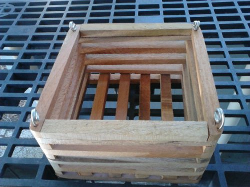 Wood Slat Vanda Orchid Basket. Cedar. 6 Inch with 20 inch hanger.