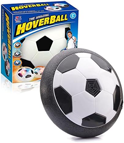 Hover Ball Kids Toys with Black Foam Bumpers and powerful LED Lights Size 4 Boys Girls Sport Children Toys Training Soccer Football Indoor Outdoor with Parents Game, Black Color