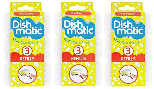 Dishmatic Sponges, Foam, White, 3 Count (Pack of 3)