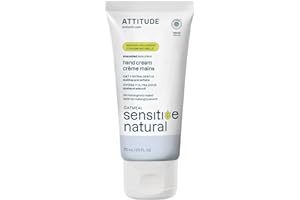 ATTITUDE Hand Cream for Sensitive Skin with Oat, Made in Canada, EWG Verified, Dermatologically Tested, Vegan, Unscented, 75 
