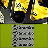 R&G Brembo HIGH TEMP Brake Caliper Decals Sticker Set of 4 (Black MATTE)
