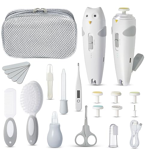 Lictin 26 en 1 Kit de Aseo y Cuidado del Bebés, Kit Cortauñas para Bebé | Kit de Lima de Uñas Recargable para Bebé, Kit de Cuidado de la Salud del Bebé Recién Nacido, Portátil Kit de Aseo para Bebés