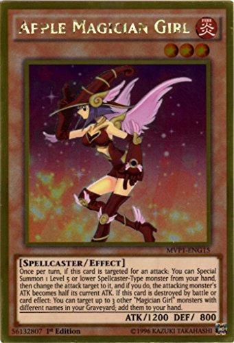 Yu-Gi-Oh! - Apple Magician Girl (MVP1-ENG15) - The Dark Side of Dimensions Movie Pack Gold Edition - 1st Edition - Gold Rare