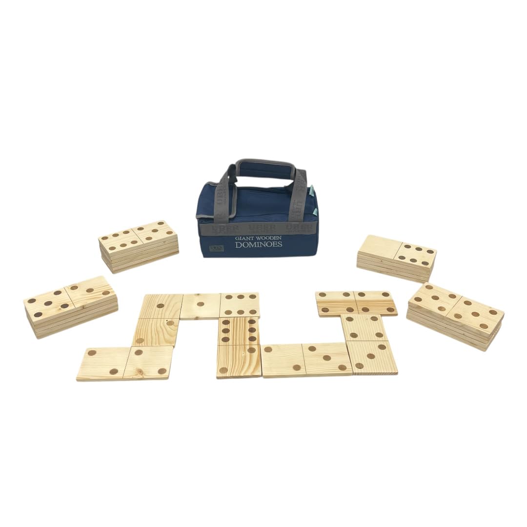Uber Games Giant Dominoes Set - Giant sized version of the classic dominos game, The pieces are 18cm x 9cm x 10cm.