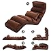 Giantex Folding Lazy Sofa Chair Stylish Sofa Couch Beds Lounge Chair W/Pillow (Coffee)