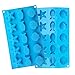 Poproo Seashell Silicone Candy Molds 15 Cavities Fish Seastar Shell Shaped Mould Decoration Chocolate Ice Cube Mold, Blue