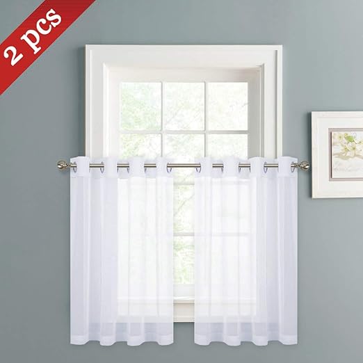 Amazon Com Nicetown Sheer Curtains For Kitchen Window Faux