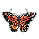 Amia 42322 Hand-Painted Glass Small Monarch Butterfly, Hand-Painted Glass Suncatcher, 4-1/2" Wide