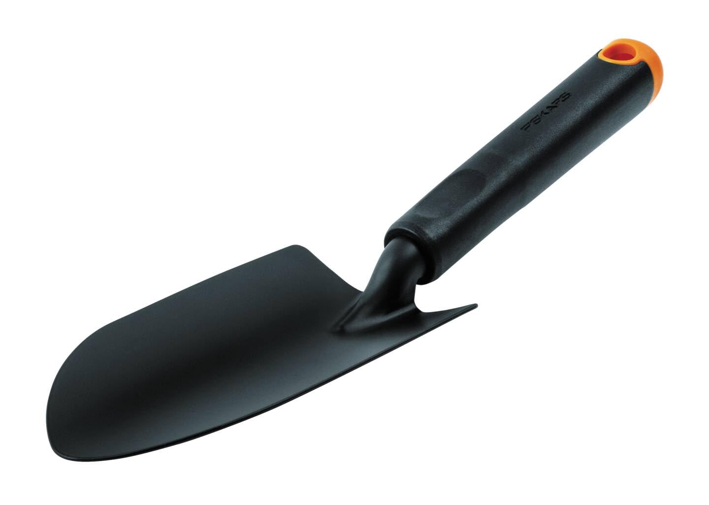 Fiskars Ergo Trowel, for Tough Soil, Length 30cm, Durable Steel Head/Plastic Handle, Black/Orange, 1027017