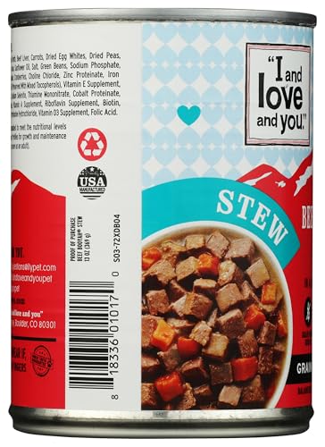 I AND LOVE AND YOU NAKED ESSENTIALS WET DOG FOOD – GRAIN FREE AND CANNED, BEEF, 13-OUNCE