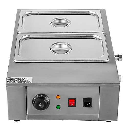 VEVOR 1KW Electric Chocolate Melting Pot Machine 2 Tanks 17.6lbs Capacity Commercial Home Electric Chocolate Heater Double Boiler Electric Chocolate Melter (2 Tanks)
