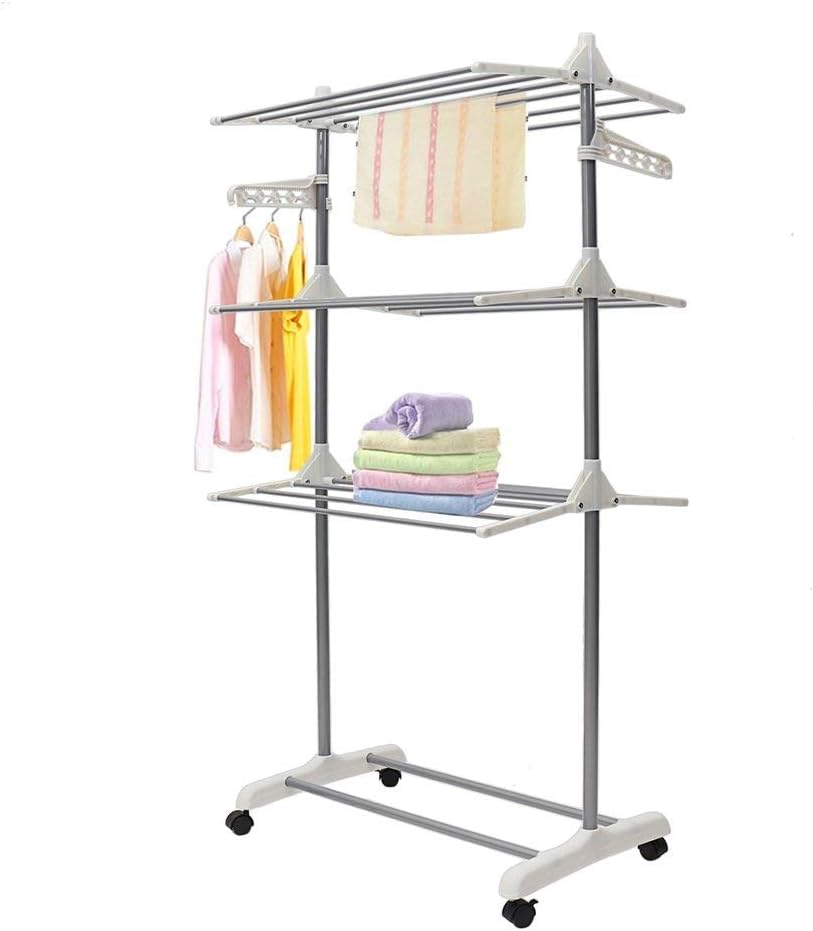 Homgrace Folding 3 Tiers Clothes Airer Laundry Drying Rails with
