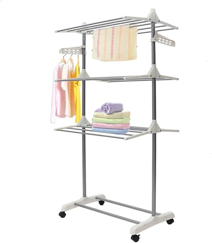 Homgrace Folding 3 Tiers Clothes Airer Laundry Drying Rails with