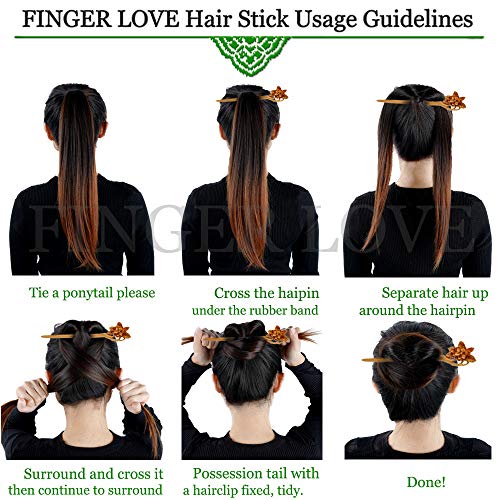 Amazon Com Finger Love Handmade Carved Wood Hair Stick Fox Gift