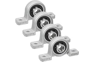 Saipor 4pcs KP000 Pillow Block Mounted Ball Bearing 10mm Bore Zinc Alloy Self-Aligning Mounted Flange Pillow Block Bearings f