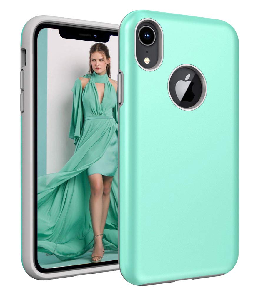 iPhone 2018 Case, 6.1 Inch, Androgate [Pearl Series] Hybrid Matte Protective Back Cover Bumper Case for Apple iPhone 2018 6.1’’, Mint