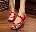 AvaCostume Women's Buddhism Totem Embroidery Casual Mary Jane Shoes