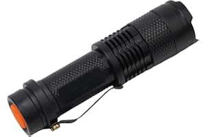 For Mini LED Flashlight, 1000 Lumens Tacticals Pocket Torch With IP67 Water Resistance, Zoomable Handheld Light Powered By AA