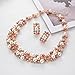 Broadfashion Bluelans Women's Party Wedding Jewellery Sets Elegant Rose Gold Plated Faux Pearl Crystal Collar Necklace Earrings Set