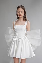 Short Satin Wedding Dresses for Bride with