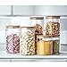 Newerlives Air Tight Storage Jar, Glass Storage Tank with a Natural Bamboo Lid, 450 ML, 650 ML, 950 ML (Bamboo, 950ML)