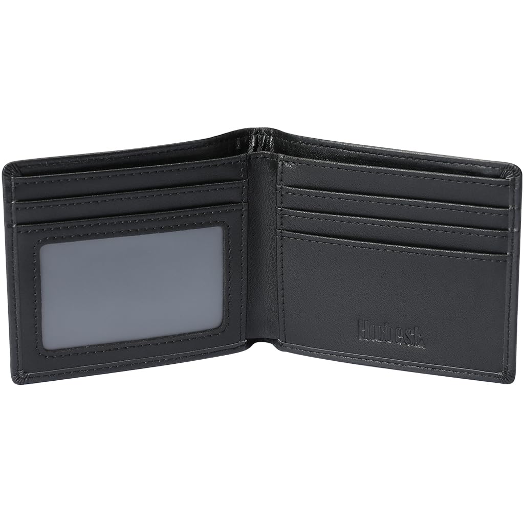 Hoobest RFID Blocking Genuine Leather Wallet, Men Slim Wallets with RFID Block Technology,Stop Electronic Pick Pocketing-Travel Wallet