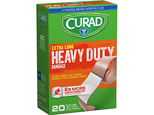 CURAD Heavy Duty Bandage Extra Long 20 Each .75 x 4.75 in (Pack of 4) - //coolthings.us