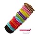 Kenz Laurenz 100 Hair Elastics Hair Ties No Crease Ouchless Ponytail Holders No Metal 4mm (100 Hair Elastics-Rainbow)