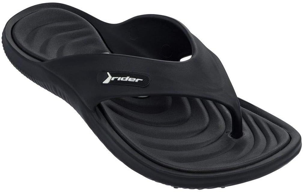 Rider Brasil Cape 21 Black Mens Beach/Pool Flip Flops, Size 10