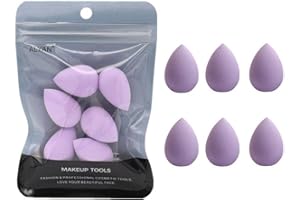 DREAMXUE 6PCS Mini Makeup Sponge Small Beauty Sponge Blender Set for Foundation, Powder, Concealer Highlight,and Eye Shadow, Purple