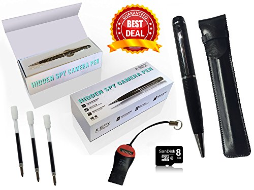 Spy Gadget® Hidden Camera, Spy Camera Pen & 720p HD Video Camera Recorder DVR - Record in 1280x720 HD Video Resolution - 8GB SD Card Included Spy Gadget® Hidden Camera, Spy Camera Pen & 720p HD Video Camera Recorder DVR - Record in 1280x720 HD Video Resolution - 8GB SD Card Included