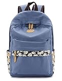 Leaper Casual Style Canvas Laptop Backpack School Bag Travel Daypack Handbag with Laptop Lining (Light Blue)