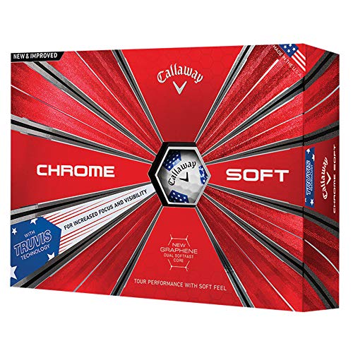 Callaway Golf Chrome Soft Truvis Golf Balls, (One Dozen), Stars and Stripes, Prior Generation