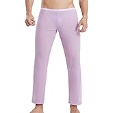GENEMEN Mens Mesh Pants Sheer Pajama Bottoms See Through Sleep Trousers