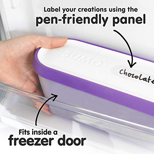 SUMO Homemade Ice Cream Containers: Insulated Tub. Dishwasher Safe. 1.5 Quart (1-Pack, Purple)