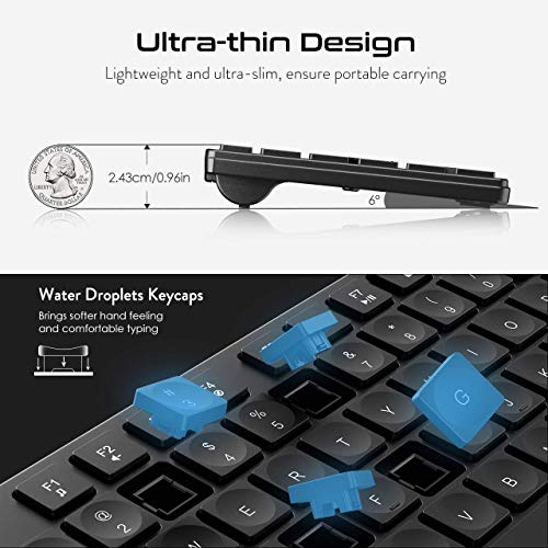 VicTsing Wireless Keyboard and Mouse Combo, Wireless Keyboard Ultra
