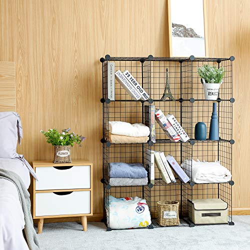 BASTUO 6 Cubes Wire Storage Bookcase Shelf Modular Cube