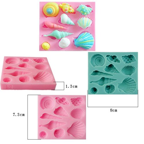 Silicone Sea Shell Conch Pattern Chocolate Fondant Cake Cookie Baking Icing Soap Mould Mold - Thumbnail 5