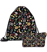 Drawstring Backpack, 2 piece set MRSP 3D Printed Waterproof Gym
