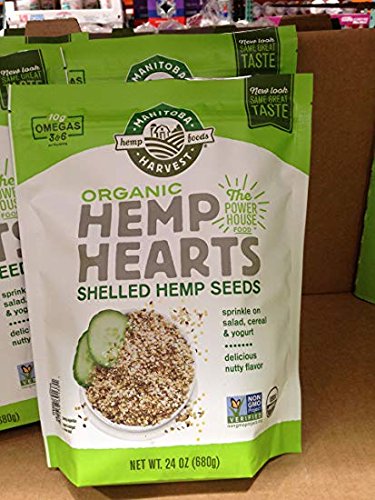 Manitoba Harvest Organic Hemp Hearts Raw Shelled Hemp Seeds, 1Pack (24 OZ Each)