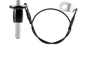 ZOWZEA 304 Stainless Steel Quick Release Pin 0.2 Inch(5mm) Diameter Ball Locking Pin with Push Button Lanyard Cable Usable Length 0.39"(10mm)