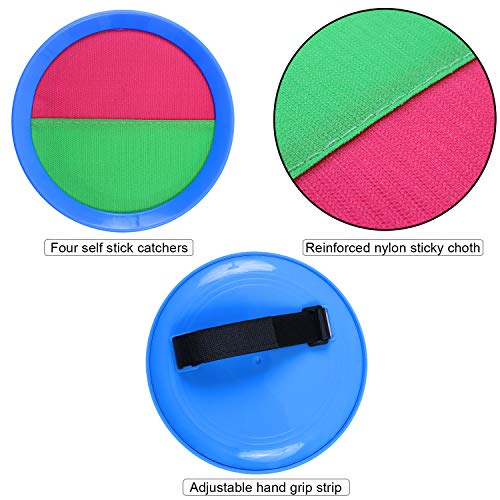 image for Aneco Toss and Catch Ball Set Toys Self Stick Paddle Game Set for Spor