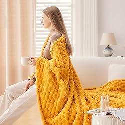 NEWCOSPLAY Super Soft Queen Blanket Mustard Yellow