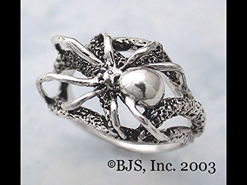 Crawling Black Widow Spider Ring in Sterling Silver