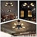 Lingkai Retro Industrial Ceiling Light Semi Flush Mount Vintage Close to Ceiling Light 5-Light Black Chandelier Hallway Foyer Pendant Light Fixture