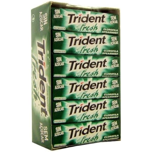 TRIDENT -CHICLES Hierbabuena Sin azúcar 24 uds: Amazon.es: Salud y cuidado personal