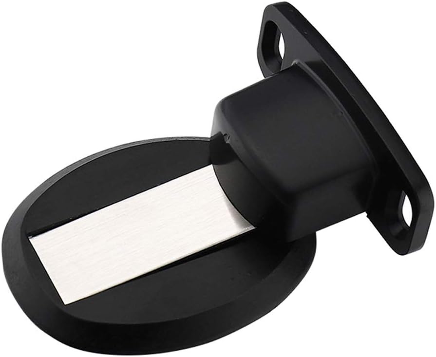 Gogdog Anti Collisions Floor Mount Door Stop Catch Invisible Magnetic Stainless Steel Black