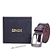 SINDE Mens Leather Jeans Belt 38mm Wide With Pin Buckle Black Fine Gifts Box