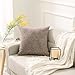 Home Brilliant Decorative Pillowcases Striped Chenille Velvet Plush Square Throw Pillow Cover Sofa Cushion Covers for Couch, Set of 2, 18x18 inch (45cm), Brown